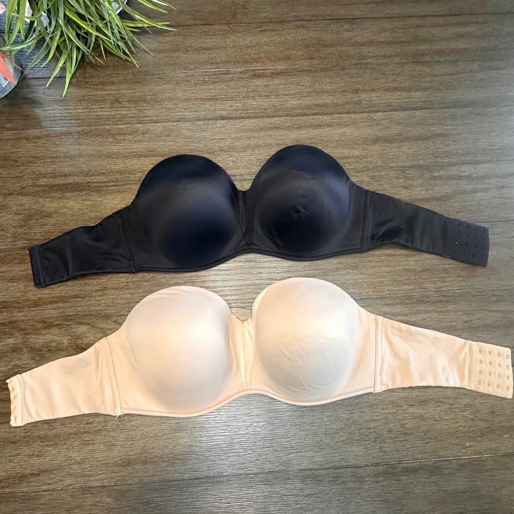 Soma Bundle of 2 Stunning Starlet Strapless Bra Black‎ & Nude 34DDD